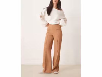 Pantalon habillé à pinces et double poche - Camel