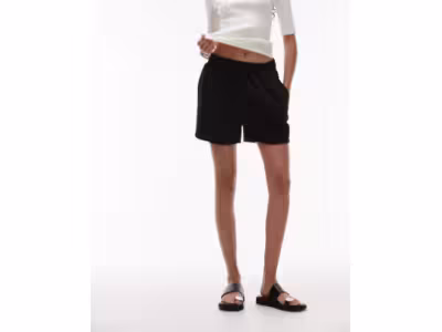 Short de jogging à nervures - Noir
