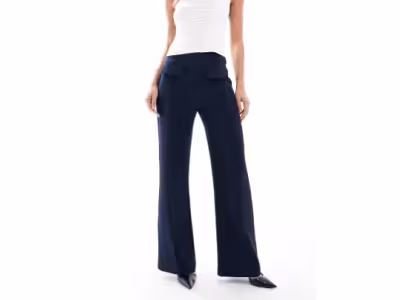 Pantalon habillé à pinces et double poche - Bleu marine