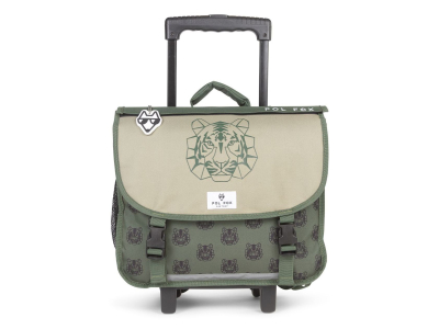 Cartable à roulettes Tiger Pol Fox - kaki - 38 x 14 x 32 cm
