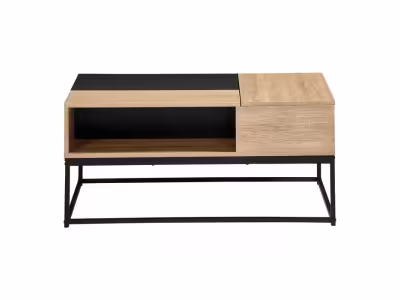 Table basse plateau relevable chêne sonoma/ noir VINCENTE