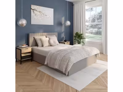 Lit coffre 140x190 cm SKY gris clair