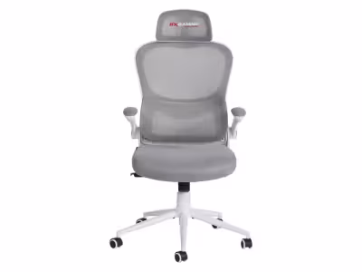 BXGAMING Fauteuil gamer gris et blanc FLUXY