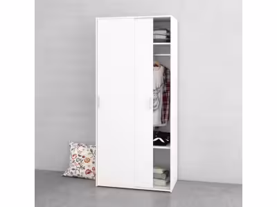 Armoire 2 portes coulissantes L. 78 cm SPACE blanc