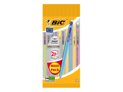 Bic - 10 porte-mines à clip Matic Fun - pointe : 0,7 mm - HB