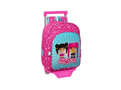 Cartable À Roulettes Pinypon Bleu Rose 26 X 34 X 11 Cm