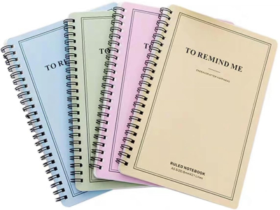 Lot de 4 Cahiers à Spirales, Format B5 60 Feuilles/120 Pages, 252X180mm, Pour L'école Étudiants et Enseignants