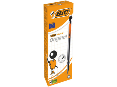  Bic - 12 porte-mines à clip rechargeables Matic Original - 0,7 mm - HB