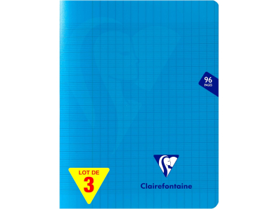 Clairefontaine 323741AMZC Un lot de 3 Cahiers Agrafés Mimesys - 17x22 cm - 96 Pages Grands Carreaux