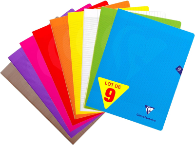  Clairefontaine 299311AMZC Lot de 9 Cahiers Agrafés Mimesys - 24x32 cm - 48 Pages Grands Carreaux 