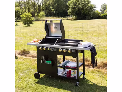 Barbecue duo au gaz VESUVIO - 3 brûleurs + plancha 3 brûleurs 