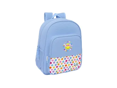 Cartable Smiley Joyful Bleu Multicouleur 32 X 38 X 12 Cm