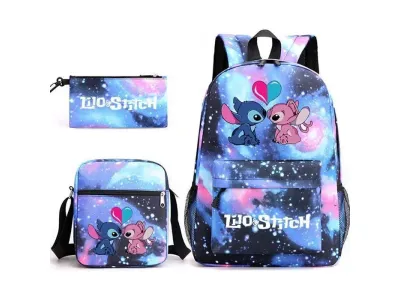 Lot de 3 Sacs à Dos,avec Motif Dessin Stitch