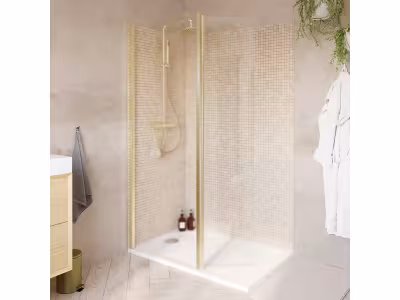 Paroi de douche à l'italienne + volet pivotant l.80+45 x 195 cm