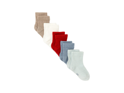 5 paires de chaussettes - Taupe, blanc et rouge - Absorba