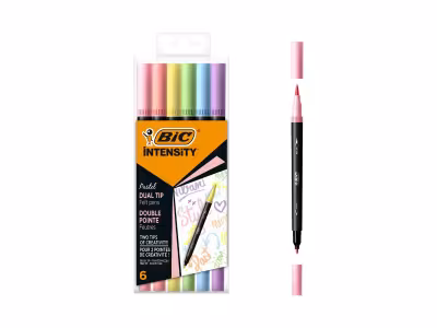 BIC Intensity Dual Tip Stylos Feutres de Coloriage Pastel