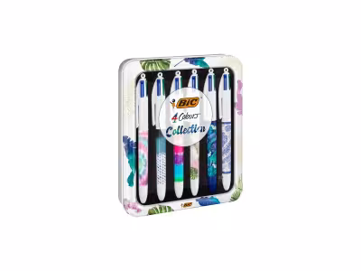 BIC Boîte en métal 6 stylos-bille 4 couleurs