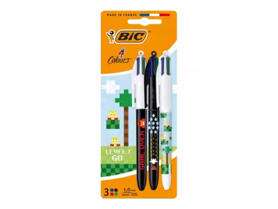 BIC 3 stylos-bille Retrogaming - 4 encres