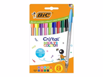 BIC 20 stylos-bille. Pointe moyenne