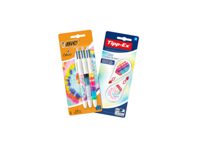  BIC 3 stylos-bille 4 couleurs et 2 rubans correcteurs - 4 encres