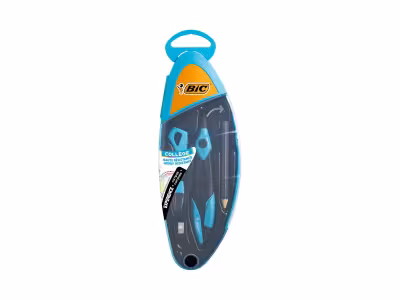 BIC 2 x Compas Interchangeable Mine ou Crayon à Papier - Coffret complet - Coloris aléatoire