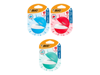 BIC Bulle Taille-Crayons 2 Trous avec Réservoir et Etui Protecteur