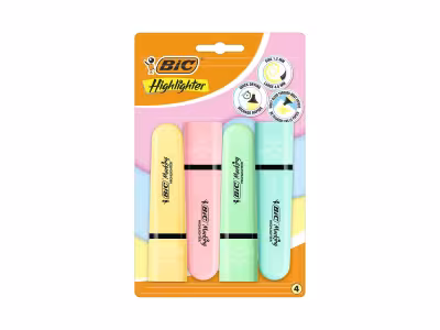 BIC 2 x 4 Highlighter surligneurs - Couleurs pastels assorties