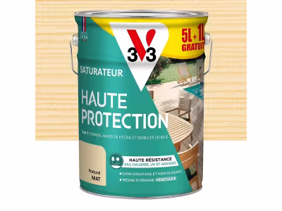 Saturateur extérieur Haute Protection V33 mat 5L + 20% gratuit