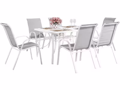 extilene habitat et jardin 6 personnes salon de jardin 7 pieces 150.0 x 90 x 72.0 gris
