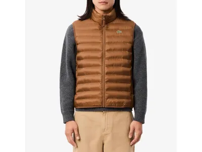 Lacoste Gilet Zippé Marron