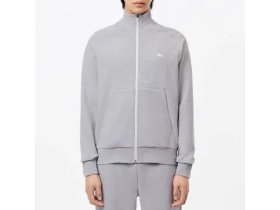 Lacoste Sweat Gris Avec Fermeture Éclair