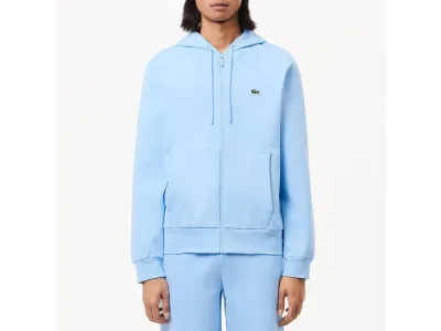 Lacoste Sweat À Capuche Zippé Bleu Ciel
