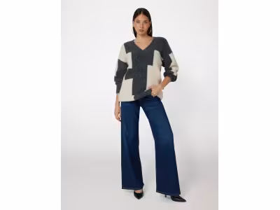 Pull-over laine mélangée intarsia