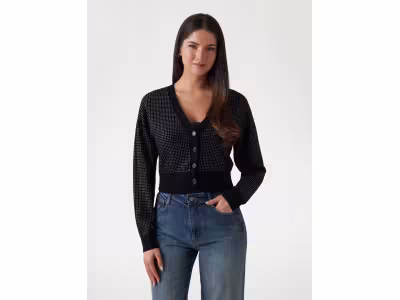 Cardigan maille crop