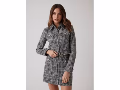 Veste crop tweed