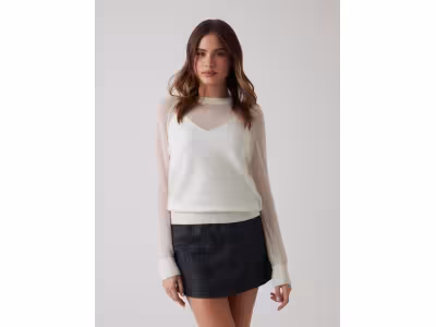 Pull maille d’alpaga mélangée