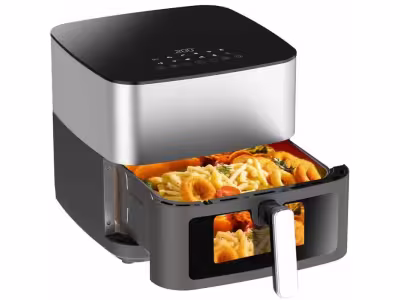 DEWELLING Air Fryer 9L - Friteuse à air Sans Huile 2000W avec Fenêtre, 12 en 1, Écran Tactile