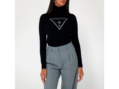 GUESS Pull Piper Triangle - logo - logo - noir