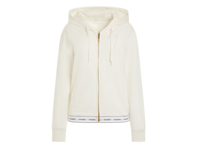 GUESS Sweat Carrie - coton - logo brodé - blanc