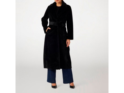 GUESS Manteau Ada - doublure en imitation fourrure - coupe longue - noir