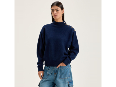    Pull - 100% laine - bleu foncé