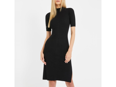 GUESS Robe Arielle - coupe slim - fil métallisé - noir