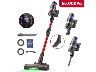 ULTENIC Aspirateur Balai U16f - 55kpa/ 550w /60min - 1l - Batterie amovible- Tube pliable