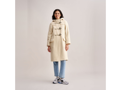 Manteau Vosges - 100% laine vierge - blanc cassé