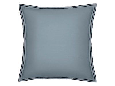 Taie d'oreiller - percale de coton lavée - 80 fils - bleu et noir