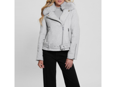 GUESS Blouson Nancy - doublure en imitation fourrure - gris