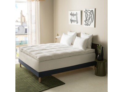 Surmatelas Luxe 50% duvet oie et canard - 1200 g/m² pur coton