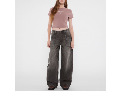 Jeans - coupe large - 100% coton - doublé - noir denim