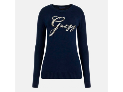 GUESS  T-shirt Olive - logo - logo - bleu