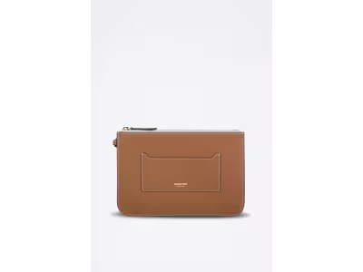BURBERRY Pochette en cuir d'agneau New Peyton - Marron